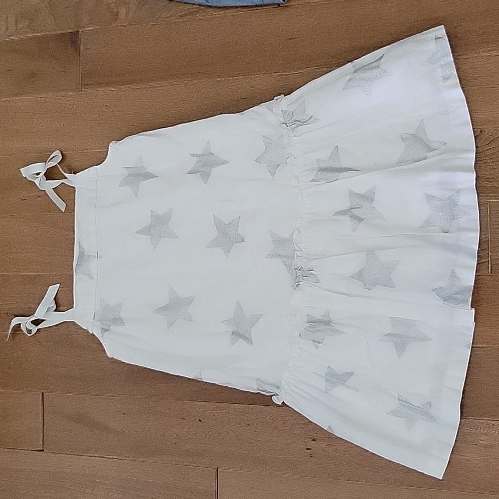 Hanna Andersson White Silver‎ Stars Dress 5